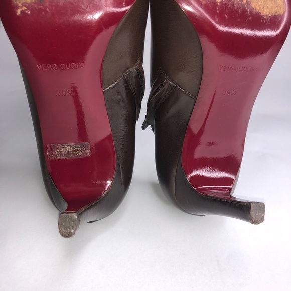 L’Autre Chose Brown Leather Booties 36.5 6.5 - Picture 7 of 13